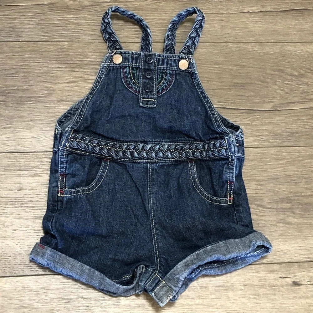 Vintage Denim Dark Wash Bubble Oshkosh Romper